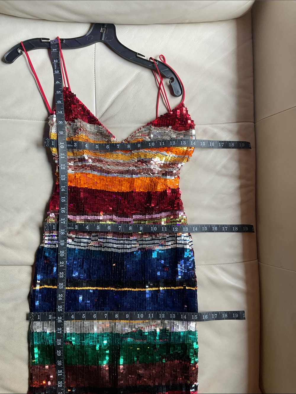 Alice + Olivia Multicolor Sequin Stripe Maxi Dress - Picture 6 of 7